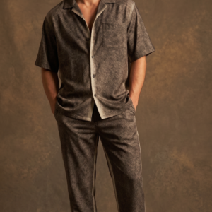 MULE Shadow Luxe Cuban Collar Co-Ord Set for Men
