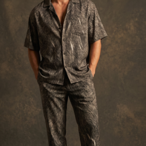 Wild Boar Prestige Co-Ord Set – Rugged Luxe Cuban Collar Shirt & Straight Fit Trousers