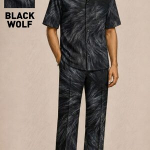 Black Wolf Premium Printed Co-Ord Set for Men
