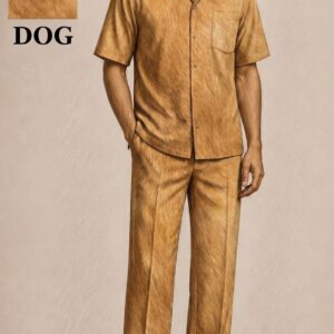 Golden Fur Texture Lounge Set