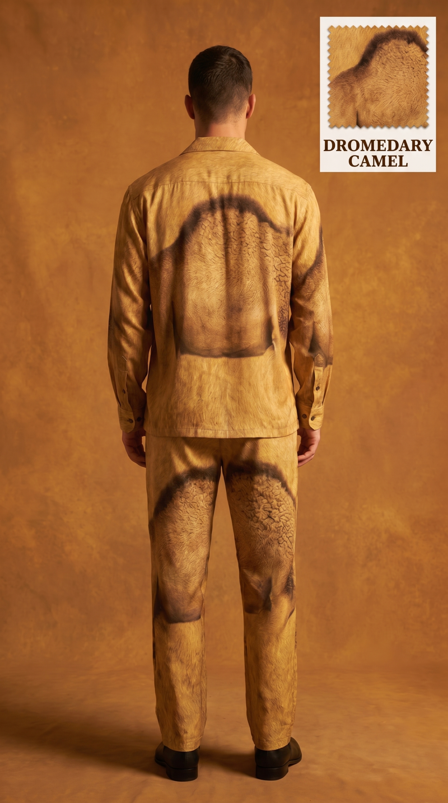 Dromedary Desert Luxe Co-Ord Set – Regal Camel Texture Resort Wear for Men