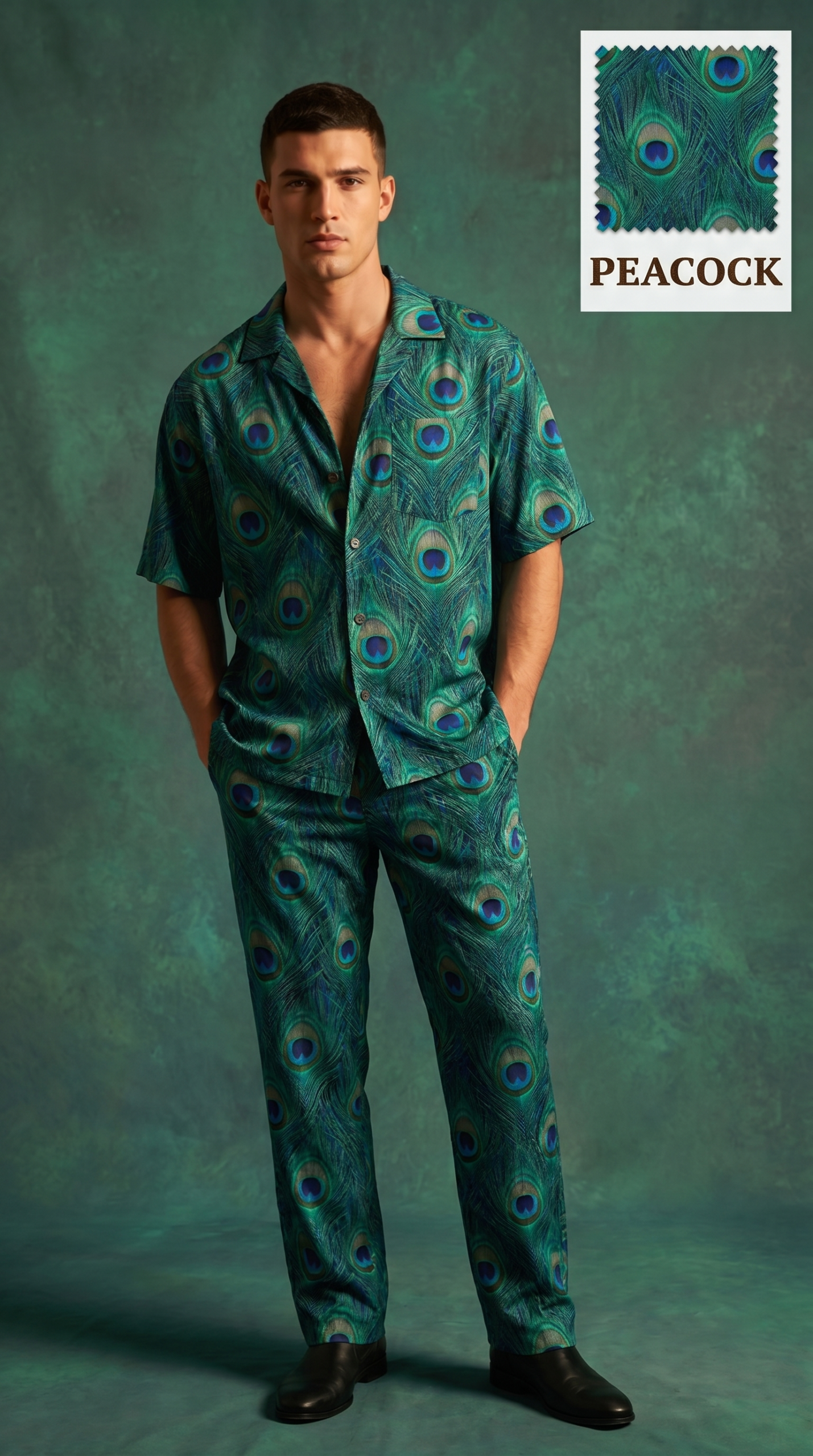 hf_20260610_085529_4aa754ac-2fd6-4c17-ae85-dda14048a48b Peacock Royal Plumage Luxe Co-Ord Set
